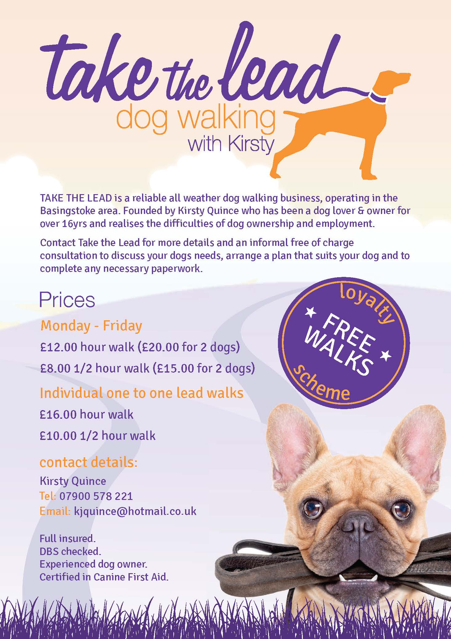 Take the Lead Dog Walking Service in Basingstokee Snap